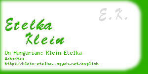 etelka klein business card